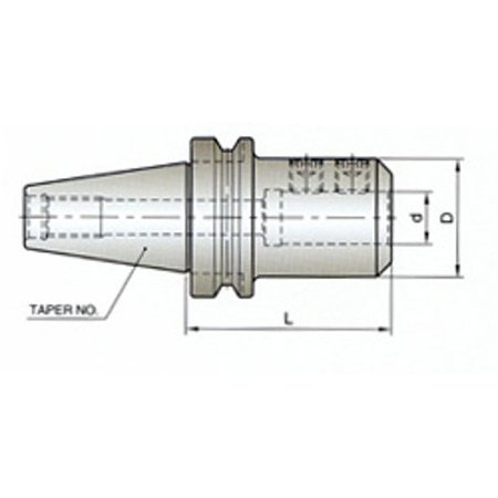 YG-1 TOOL CO Bt40 Stub Length End Mill Holder AH206